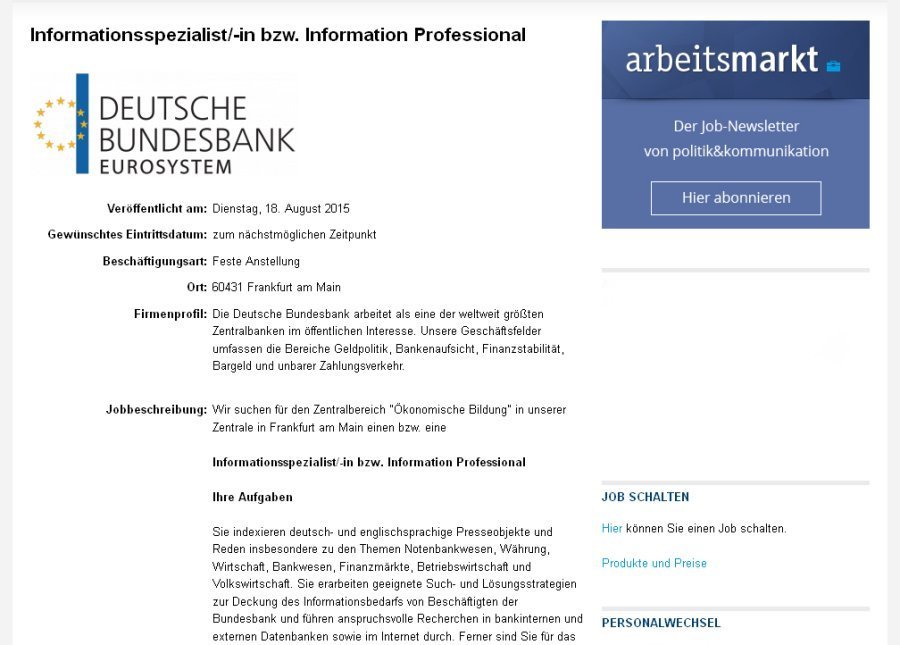 stellenausschreibung-info-professional-deutsche-bundesbank-08-2015