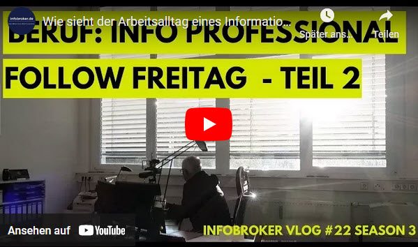 infobroker Vlog 22 - Alltag Information Professional Alltag