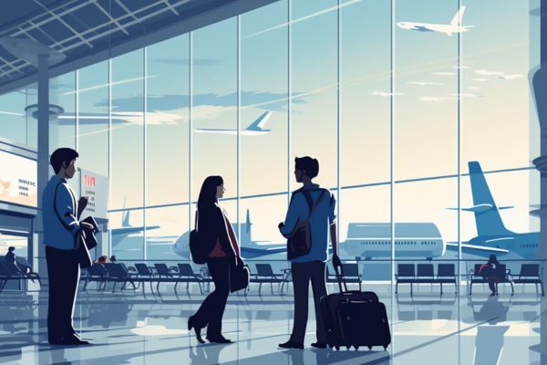 airport-reisende-600-400 Minimalistic Illustration Style Airport & Travel
