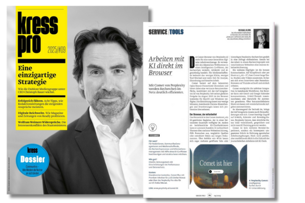 kress pro 2025#09 - Mit Comet von Perplexity werden Recherchen im Netz effizienter 